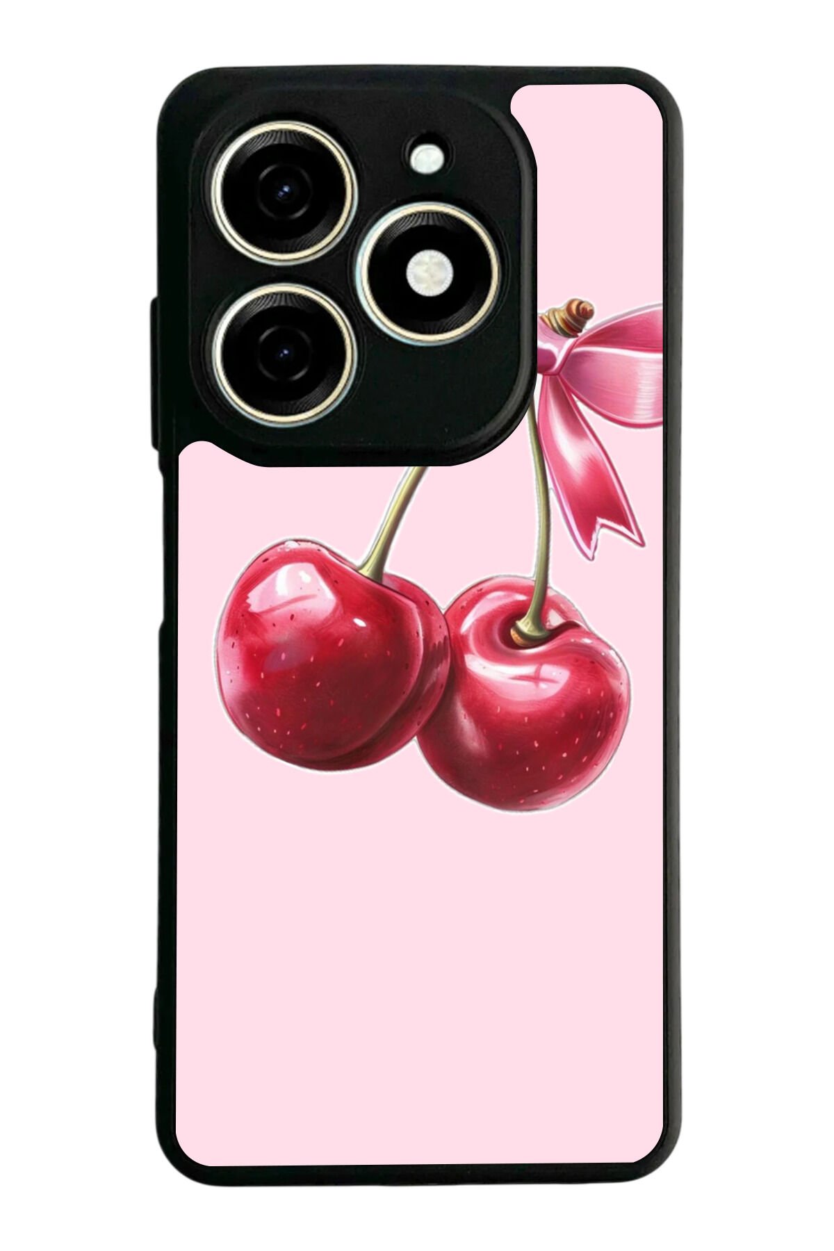 Tecno Spark 20/20C Uyumlu Kiraz Tasarımlı Glossy Premium Kılıf