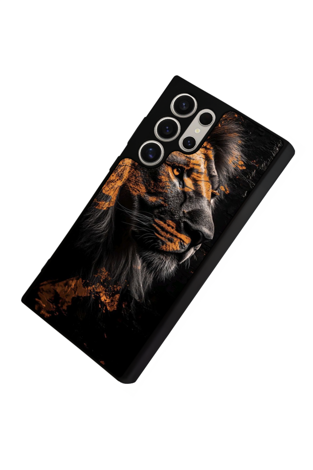 Samsung Galaxy S22 Ultra Uyumlu Aslan Tasarımlı Glossy Premium Kılıf