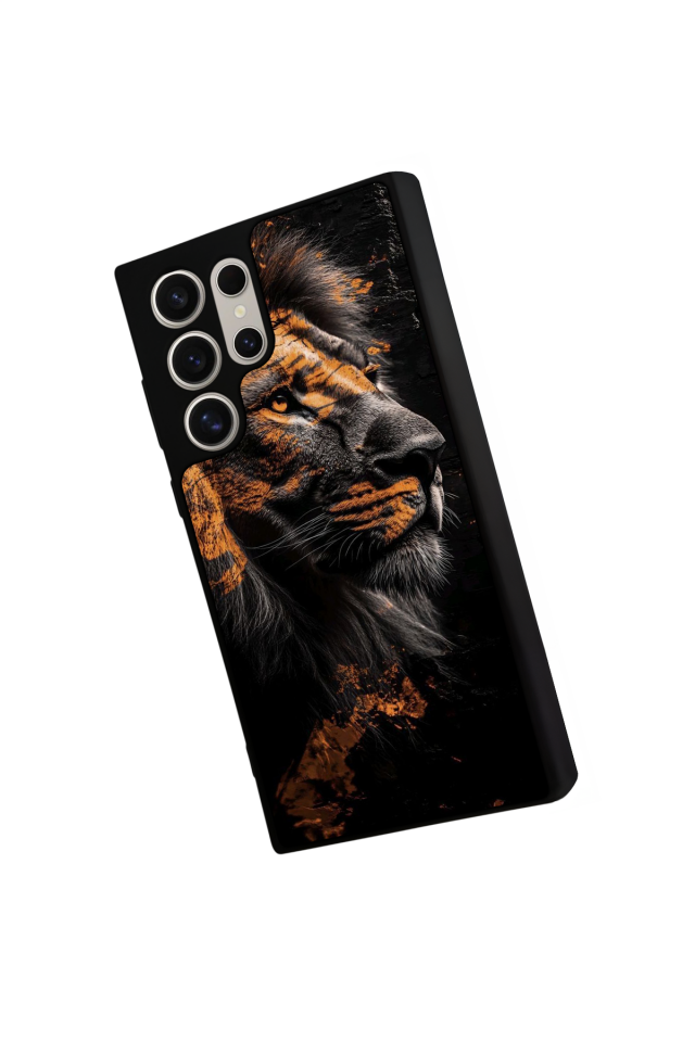 Samsung Galaxy S22 Ultra Uyumlu Aslan Tasarımlı Glossy Premium Kılıf