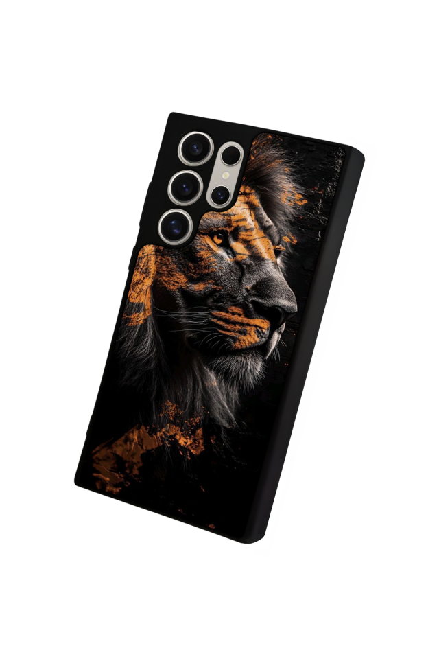 Samsung Galaxy S22 Ultra Uyumlu Aslan Tasarımlı Glossy Premium Kılıf