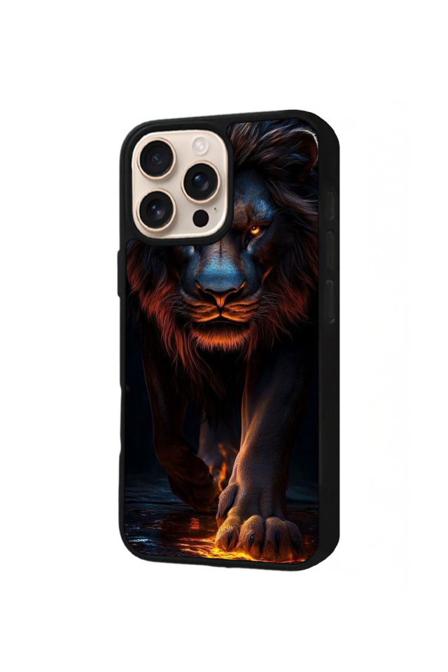 iPhone 16 Pro Max Uyumlu Aslan Tasarımlı Glossy Premium Kılıf