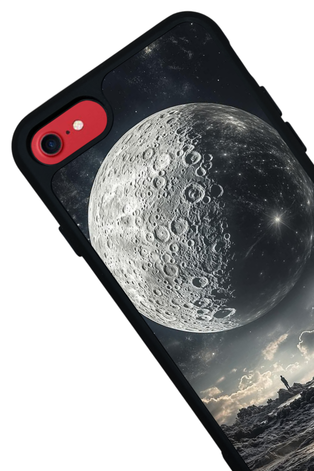 iPhone SE Uyumlu Ay Tasarımlı Glossy Premium Kılıf