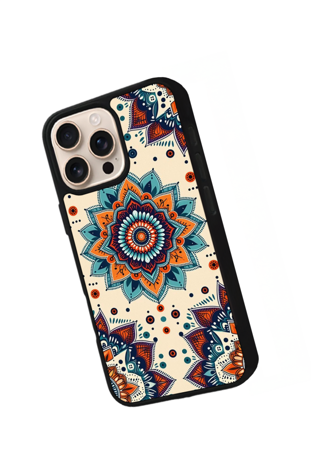 iPhone 14 Pro Max Uyumlu Mandaal Tasarımlı Glossy Premium Kılıf