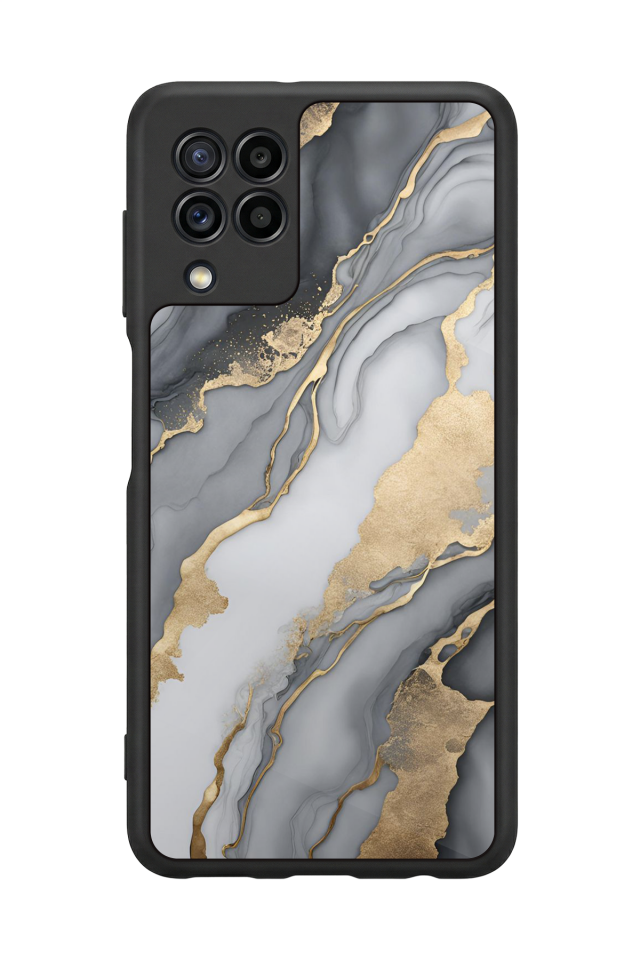 Samsung Galaxy M22 Uyumlu Mermer Marble Tasarımlı Glossy Premium Kılıf
