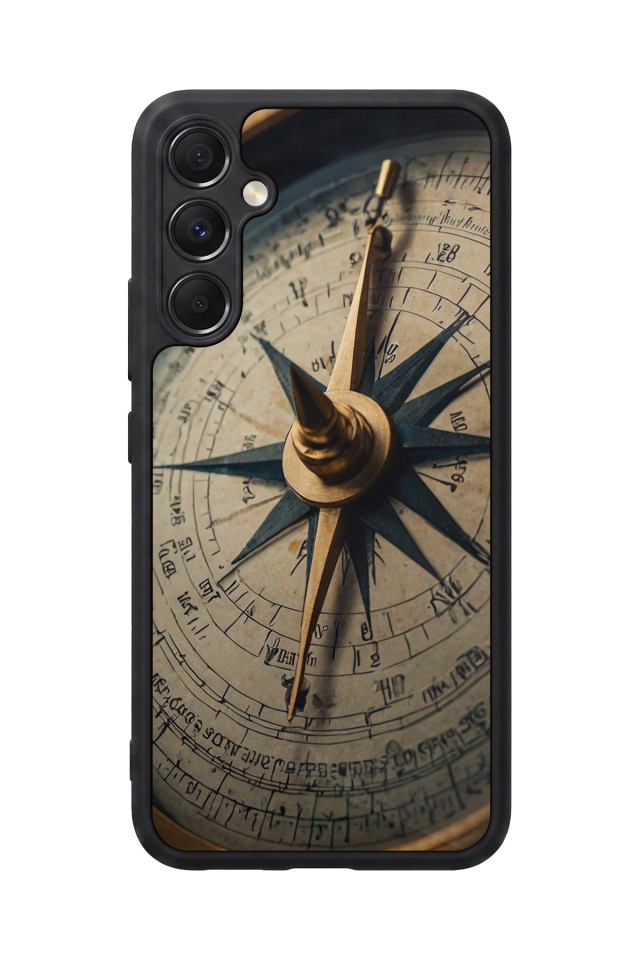Samsung Galaxy A34 Uyumlu Pusula Tasarımlı Glossy Premium Kılıf