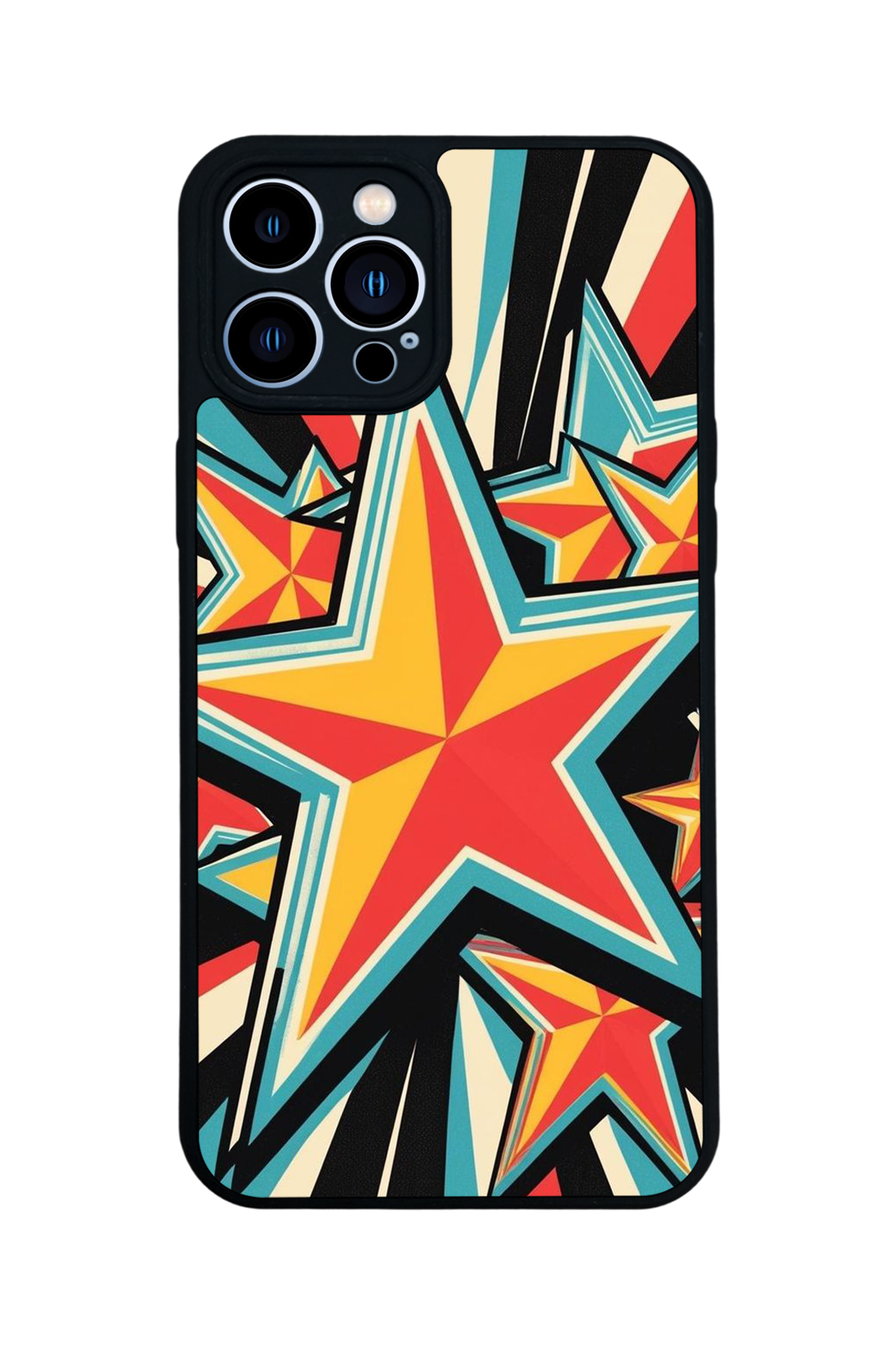 iPhone 12 Pro Max Uyumlu Retro Yildizlar Tasarımlı Glossy Premium Kılıf