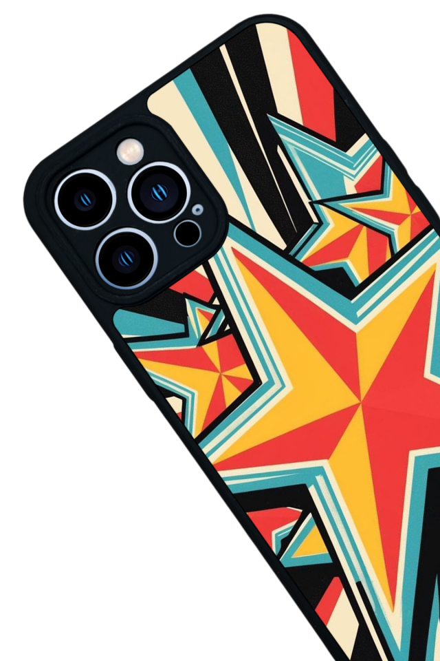 iPhone 12 Pro Max Uyumlu Retro Yildizlar Tasarımlı Glossy Premium Kılıf