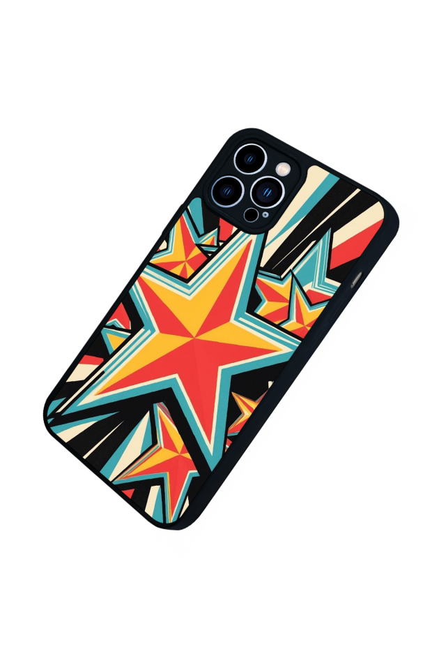 iPhone 12 Pro Max Uyumlu Retro Yildizlar Tasarımlı Glossy Premium Kılıf