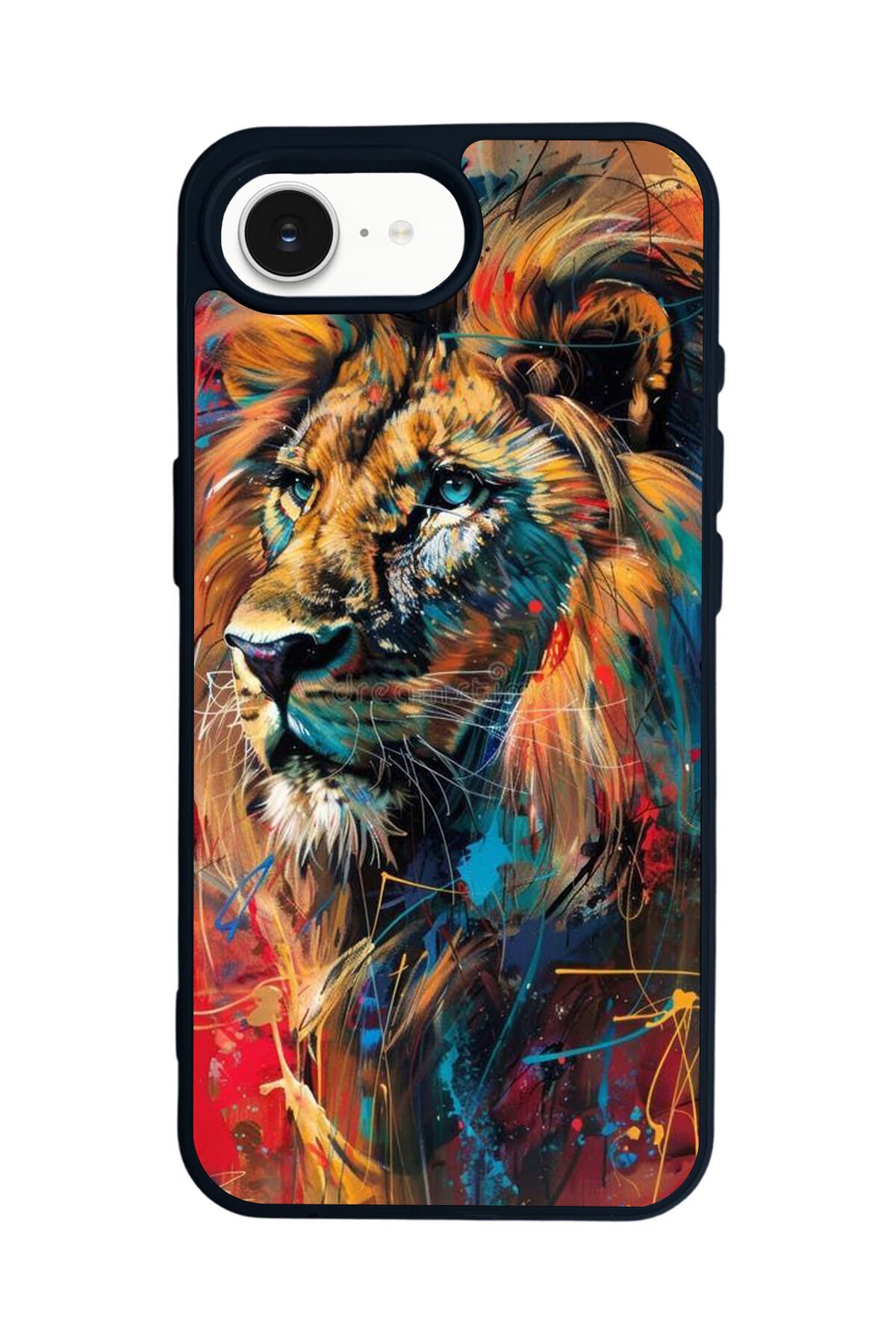 iPhone 16E Uyumlu Aslan Tasarımlı Glossy Premium Kılıf