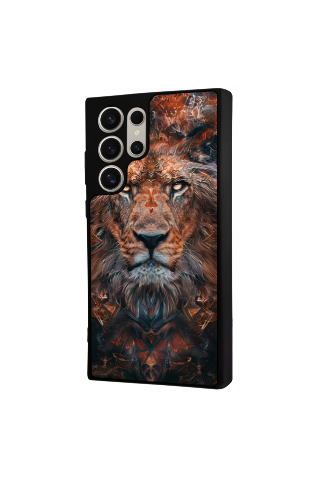 Samsung Galaxy S22 Ultra Uyumlu Aslan Tasarımlı Glossy Premium Kılıf