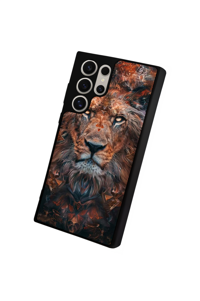 Samsung Galaxy S22 Ultra Uyumlu Aslan Tasarımlı Glossy Premium Kılıf