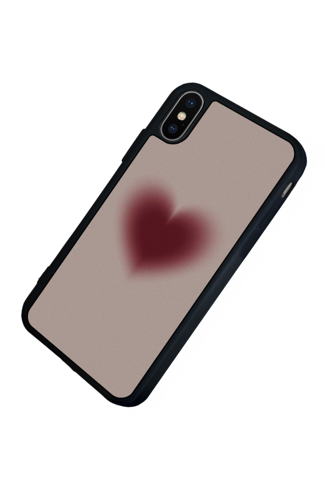 iPhone X/ XS Uyumlu Kalp Love Tasarımlı Glossy Premium Kılıf