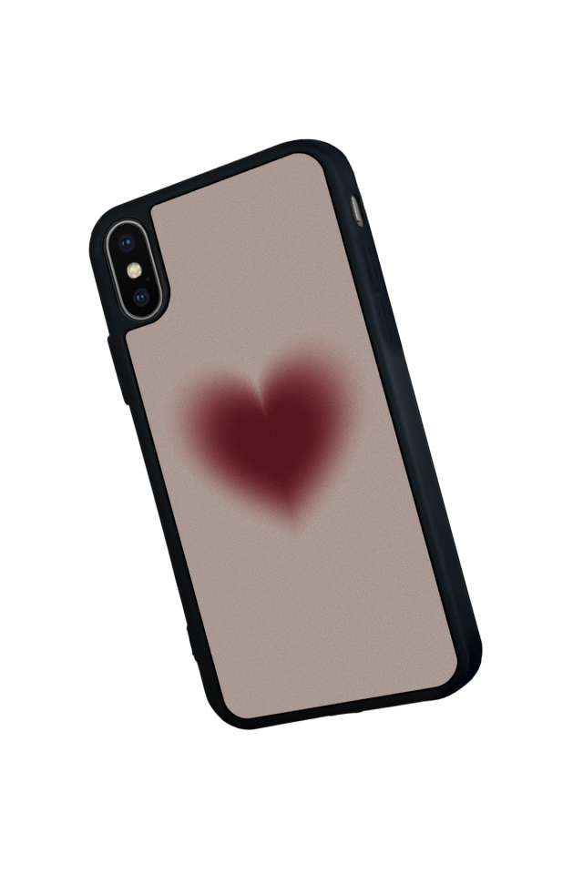 iPhone X/ XS Uyumlu Kalp Love Tasarımlı Glossy Premium Kılıf