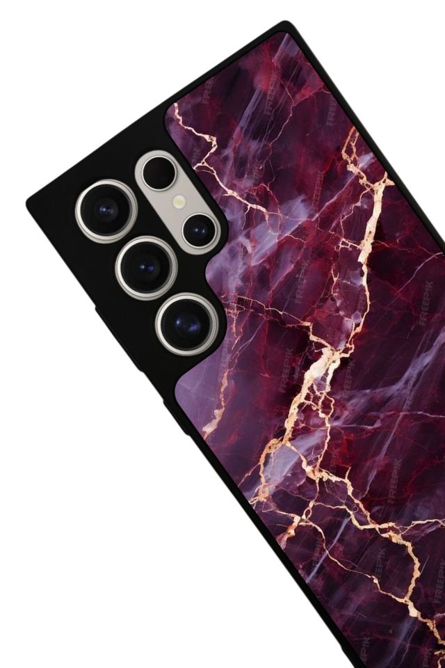 Samsung Galaxy S23 Ultra Uyumlu Mermer Marble Tasarımlı Glossy Premium Kılıf