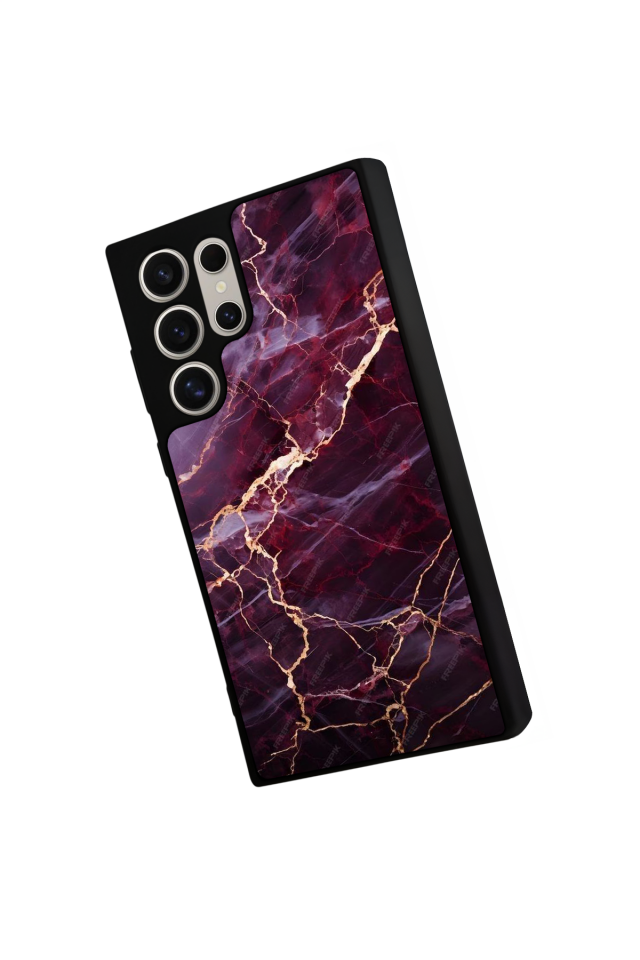 Samsung Galaxy S23 Ultra Uyumlu Mermer Marble Tasarımlı Glossy Premium Kılıf