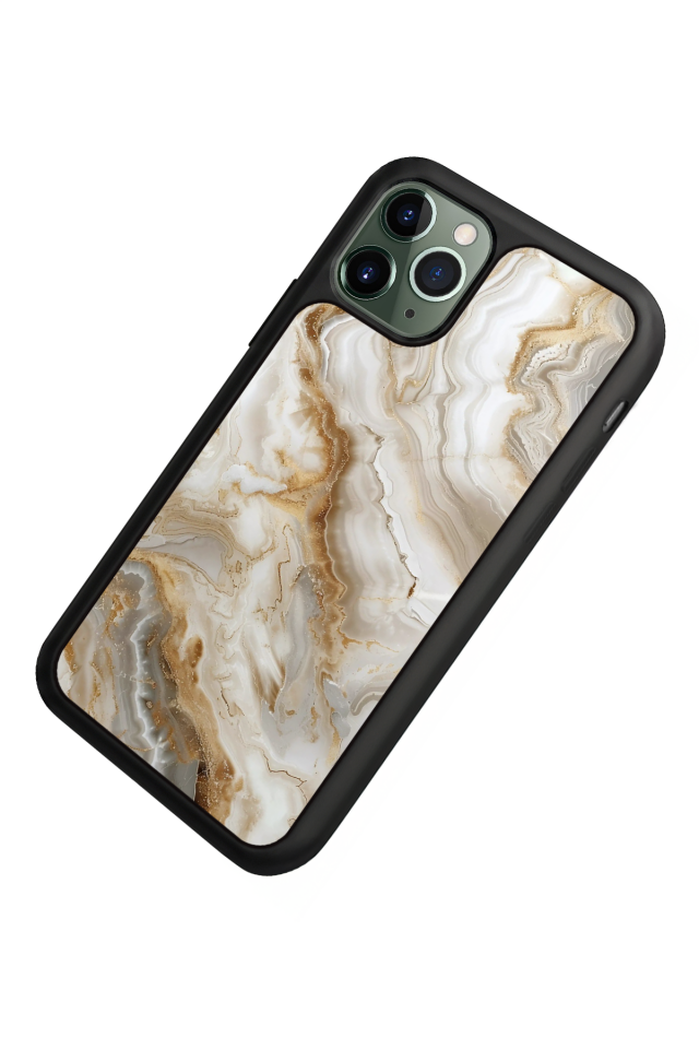 iPhone 11 Pro Uyumlu Mermer Marble Tasarımlı Glossy Premium Kılıf