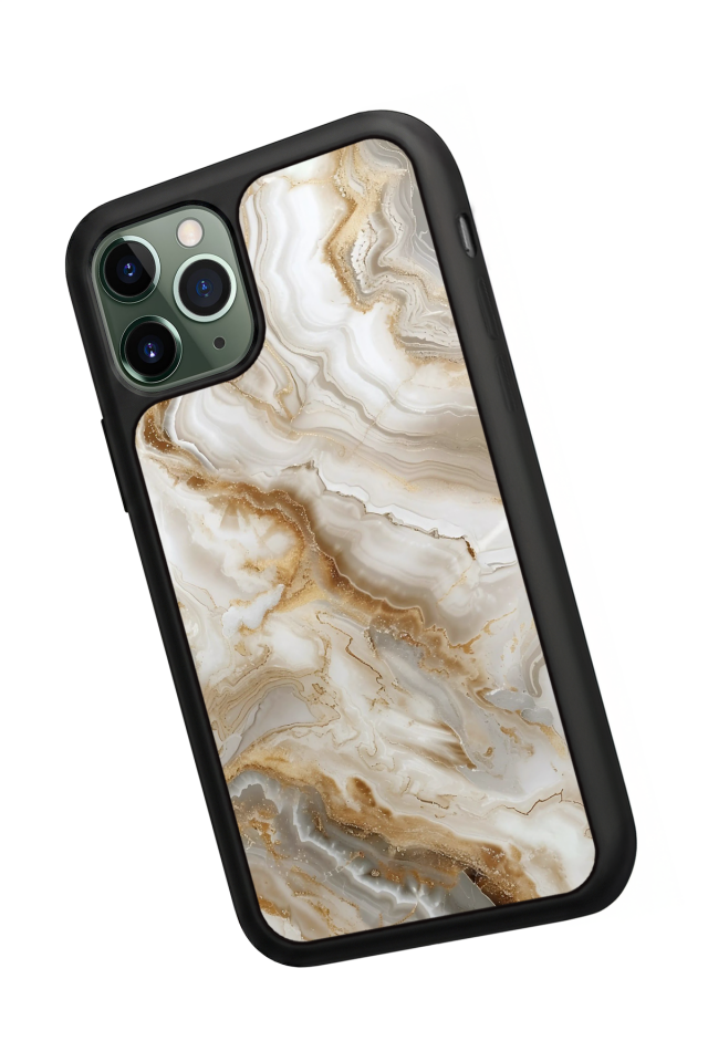 iPhone 11 Pro Uyumlu Mermer Marble Tasarımlı Glossy Premium Kılıf