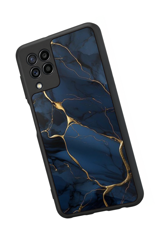 Samsung Galaxy M22 Uyumlu Mermer Marble Tasarımlı Glossy Premium Kılıf