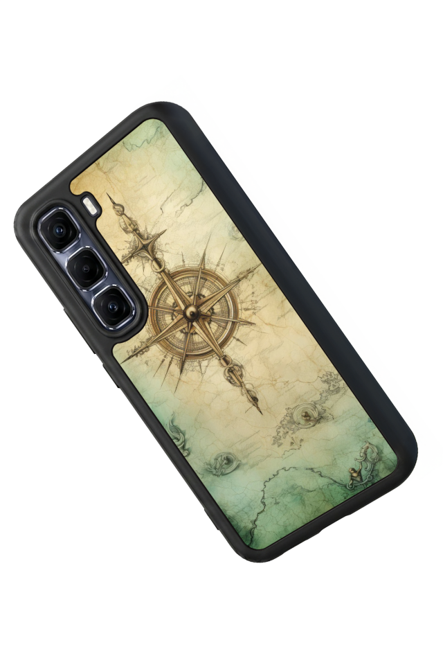 Infinix Hot 60 Pro Plus Uyumlu Pusula Tasarımlı Glossy Premium Kılıf