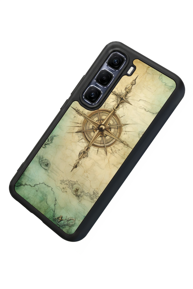 Infinix Hot 60 Pro Plus Uyumlu Pusula Tasarımlı Glossy Premium Kılıf