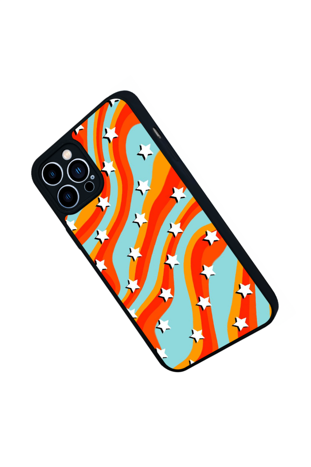 iPhone 12 Pro Max Uyumlu Retro Yildizlar Tasarımlı Glossy Premium Kılıf
