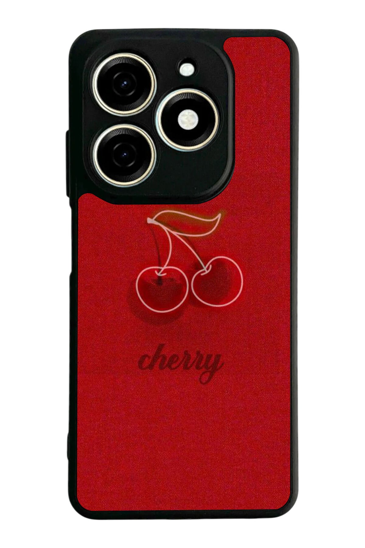 Tecno Spark 20/20C Uyumlu Kiraz Tasarımlı Glossy Premium Kılıf