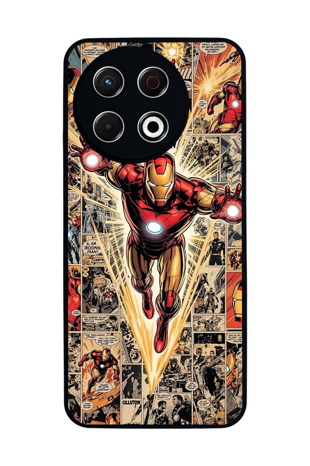 Tecno Spark 30 Pro Uyumlu Iron Man ( Demir Adam ) Tasarımlı Glossy Premium Kılıf