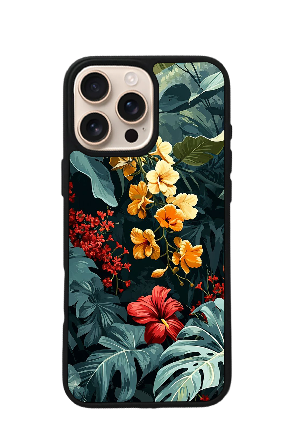 iPhone 15 Pro Uyumlu Botanik Tasarımlı Glossy Premium Kılıf
