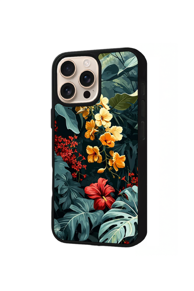 iPhone 15 Pro Uyumlu Botanik Tasarımlı Glossy Premium Kılıf