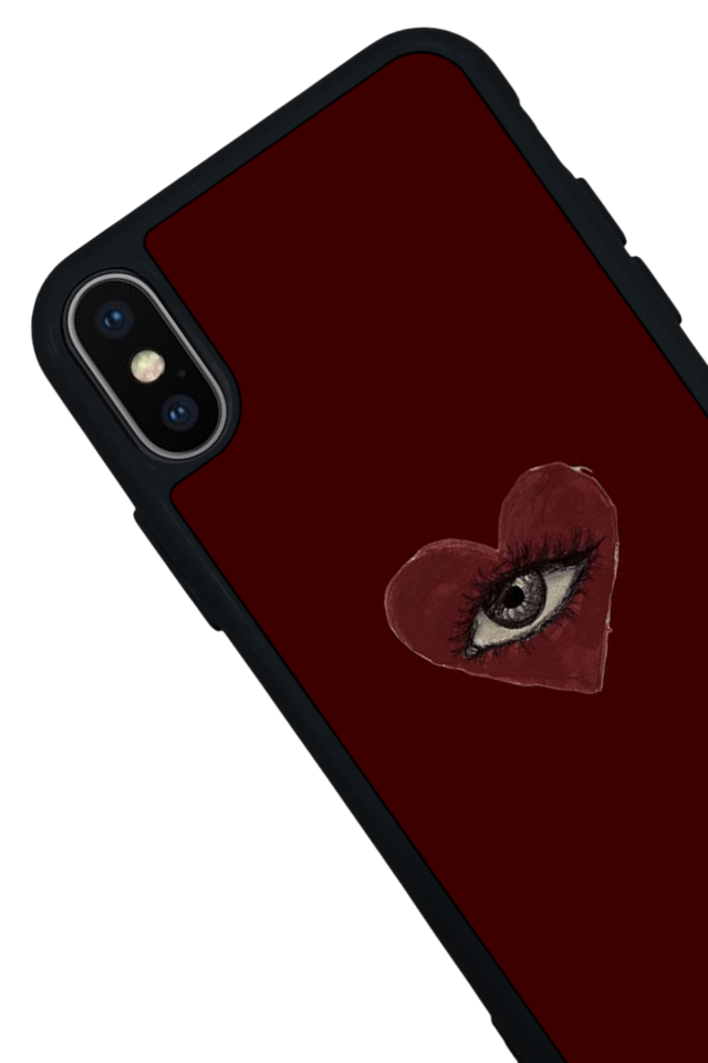 iPhone X/ XS Uyumlu Kalp Love Tasarımlı Glossy Premium Kılıf