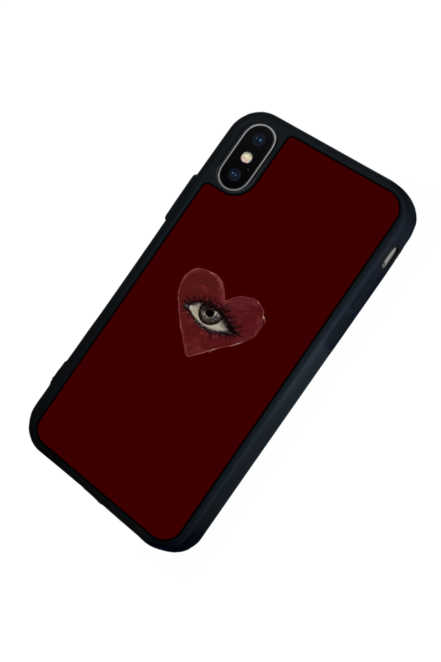iPhone X/ XS Uyumlu Kalp Love Tasarımlı Glossy Premium Kılıf