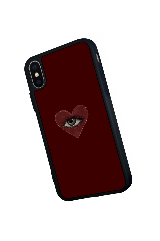 iPhone X/ XS Uyumlu Kalp Love Tasarımlı Glossy Premium Kılıf