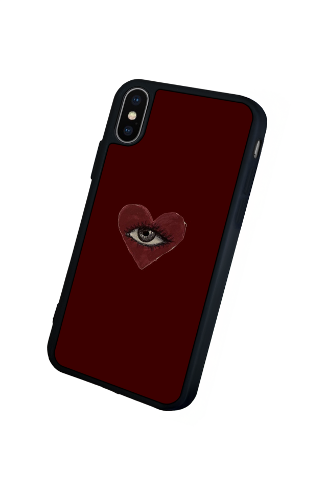 iPhone X/ XS Uyumlu Kalp Love Tasarımlı Glossy Premium Kılıf