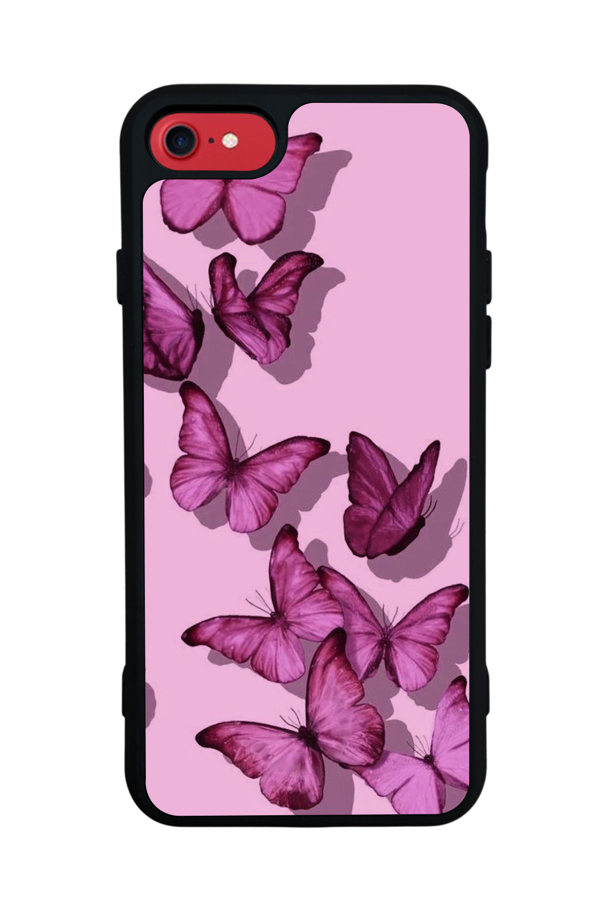 iPhone 8 Uyumlu Kelebek Tasarımlı Glossy Premium Kılıf