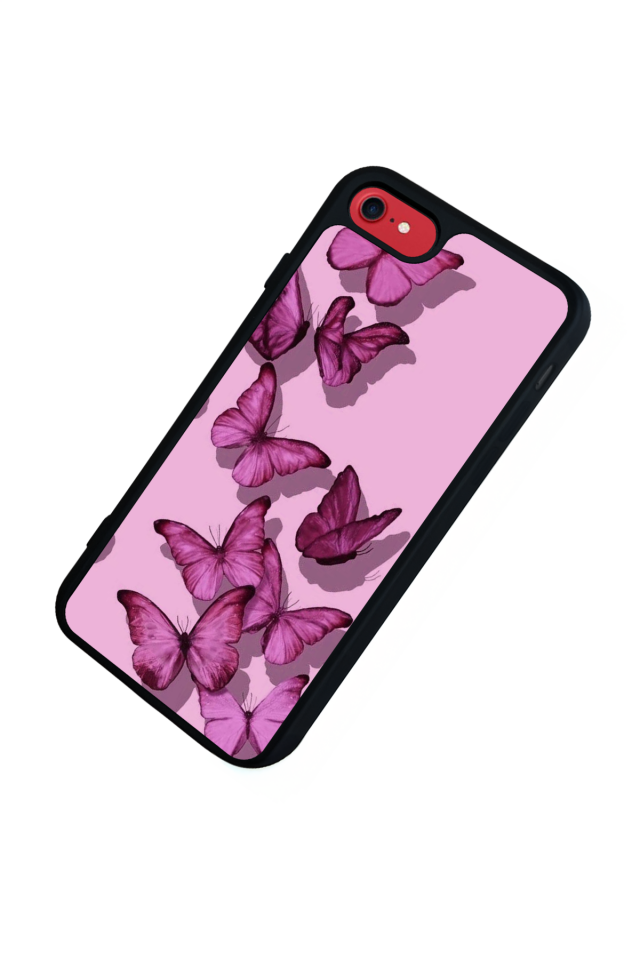 iPhone 8 Uyumlu Kelebek Tasarımlı Glossy Premium Kılıf