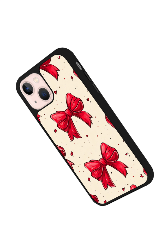iPhone 15 Plus Uyumlu Kurdele Tasarımlı Glossy Premium Kılıf