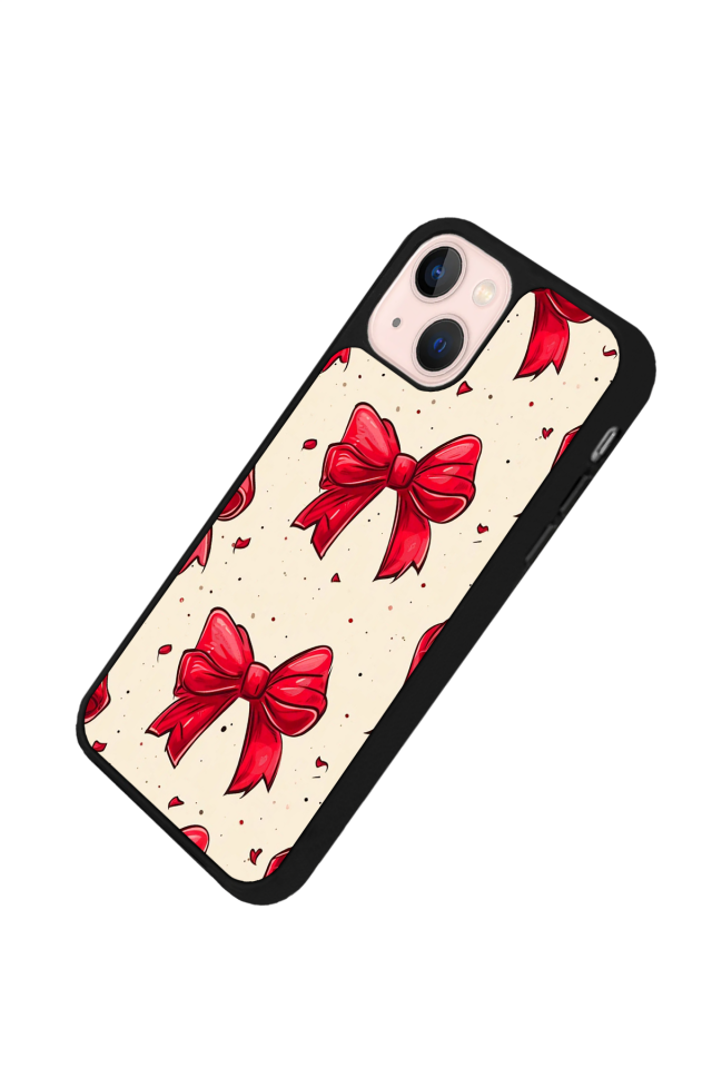 iPhone 15 Plus Uyumlu Kurdele Tasarımlı Glossy Premium Kılıf