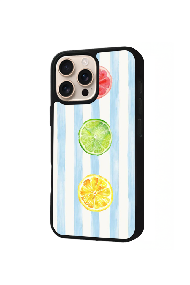 iPhone 16 Pro Max Uyumlu Limon Tasarımlı Glossy Premium Kılıf