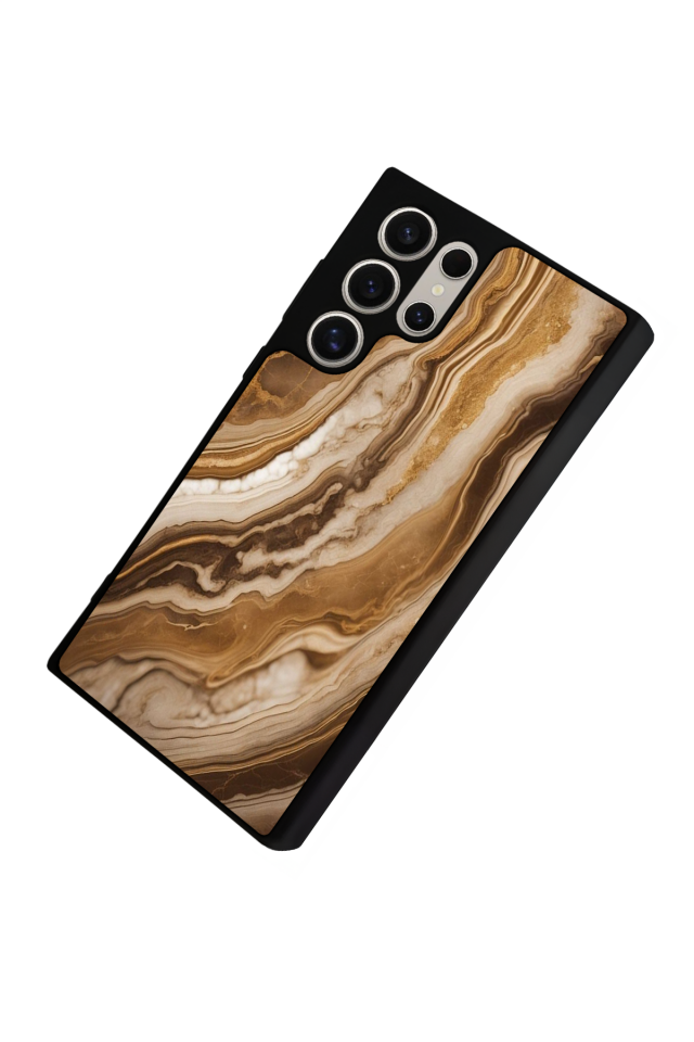 Samsung Galaxy S23 Ultra Uyumlu Mermer Marble Tasarımlı Glossy Premium Kılıf