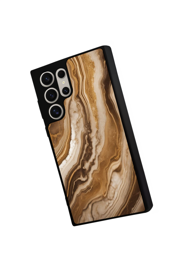 Samsung Galaxy S23 Ultra Uyumlu Mermer Marble Tasarımlı Glossy Premium Kılıf