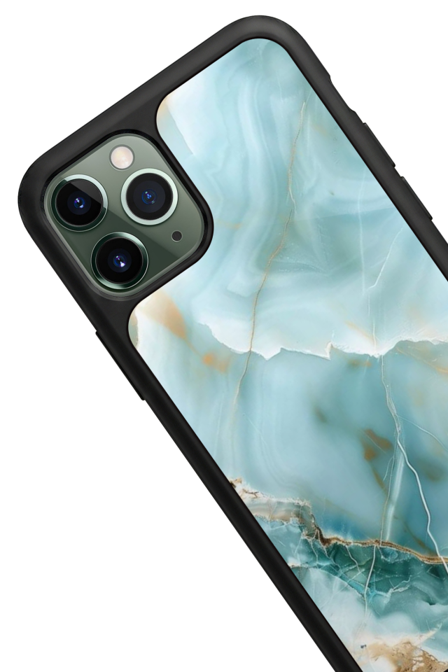 iPhone 11 Pro Uyumlu Mermer Marble Tasarımlı Glossy Premium Kılıf