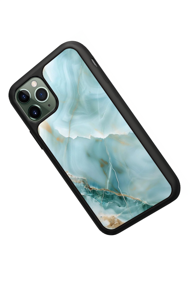 iPhone 11 Pro Uyumlu Mermer Marble Tasarımlı Glossy Premium Kılıf
