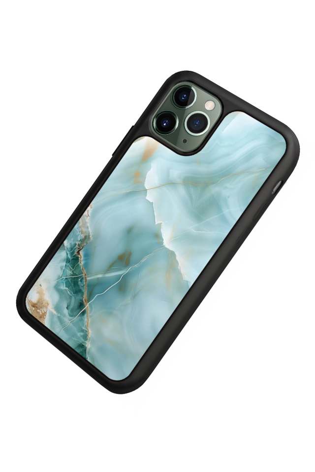 iPhone 11 Pro Uyumlu Mermer Marble Tasarımlı Glossy Premium Kılıf