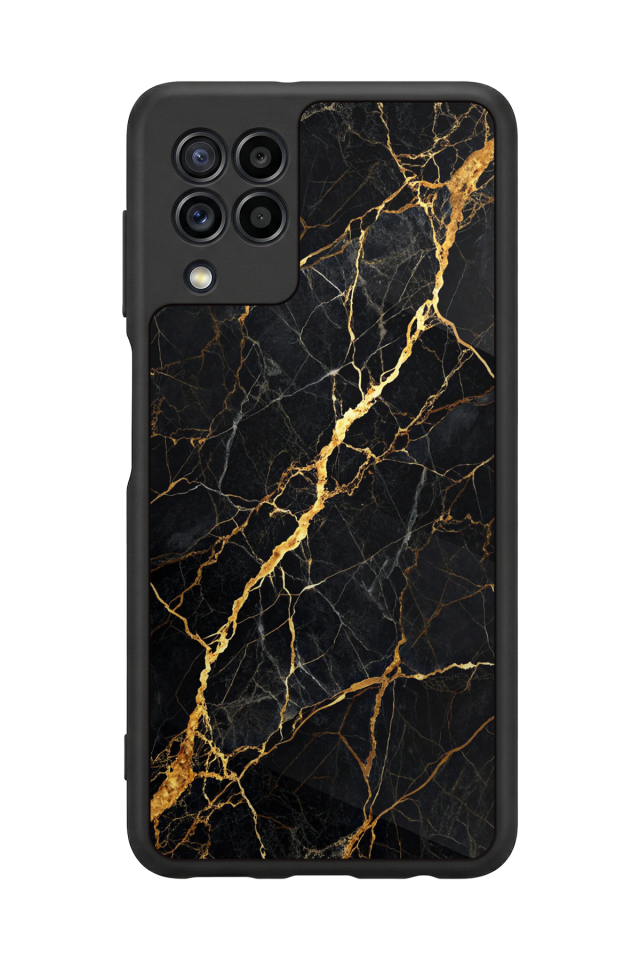 Samsung Galaxy M22 Uyumlu Mermer Marble Tasarımlı Glossy Premium Kılıf