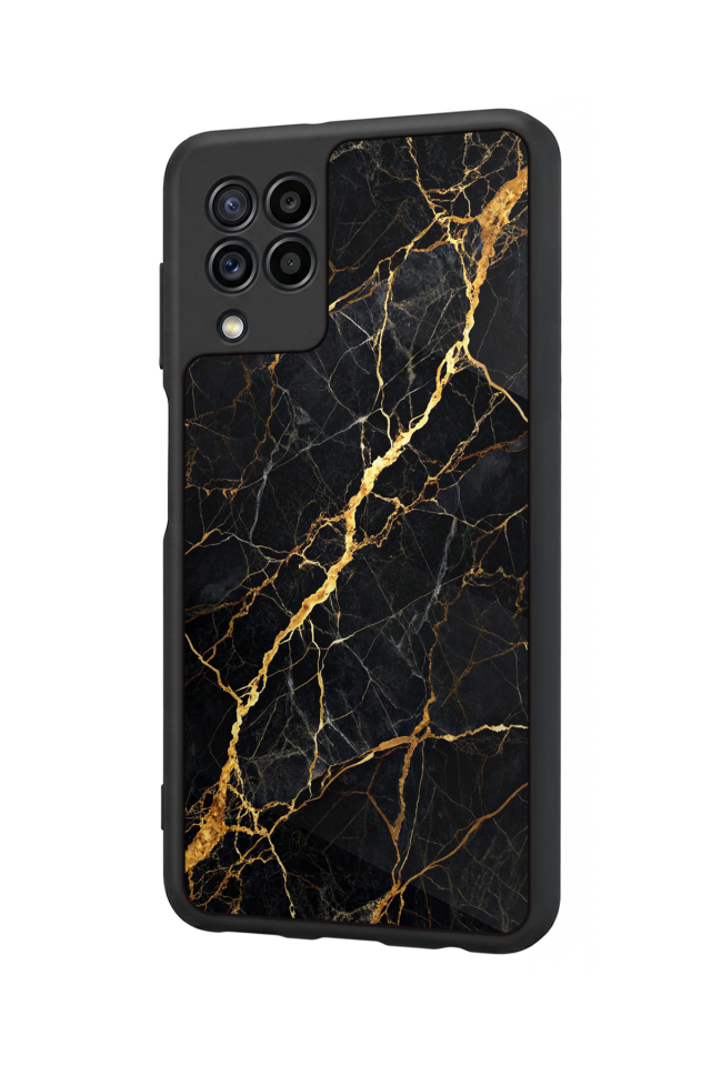 Samsung Galaxy M22 Uyumlu Mermer Marble Tasarımlı Glossy Premium Kılıf