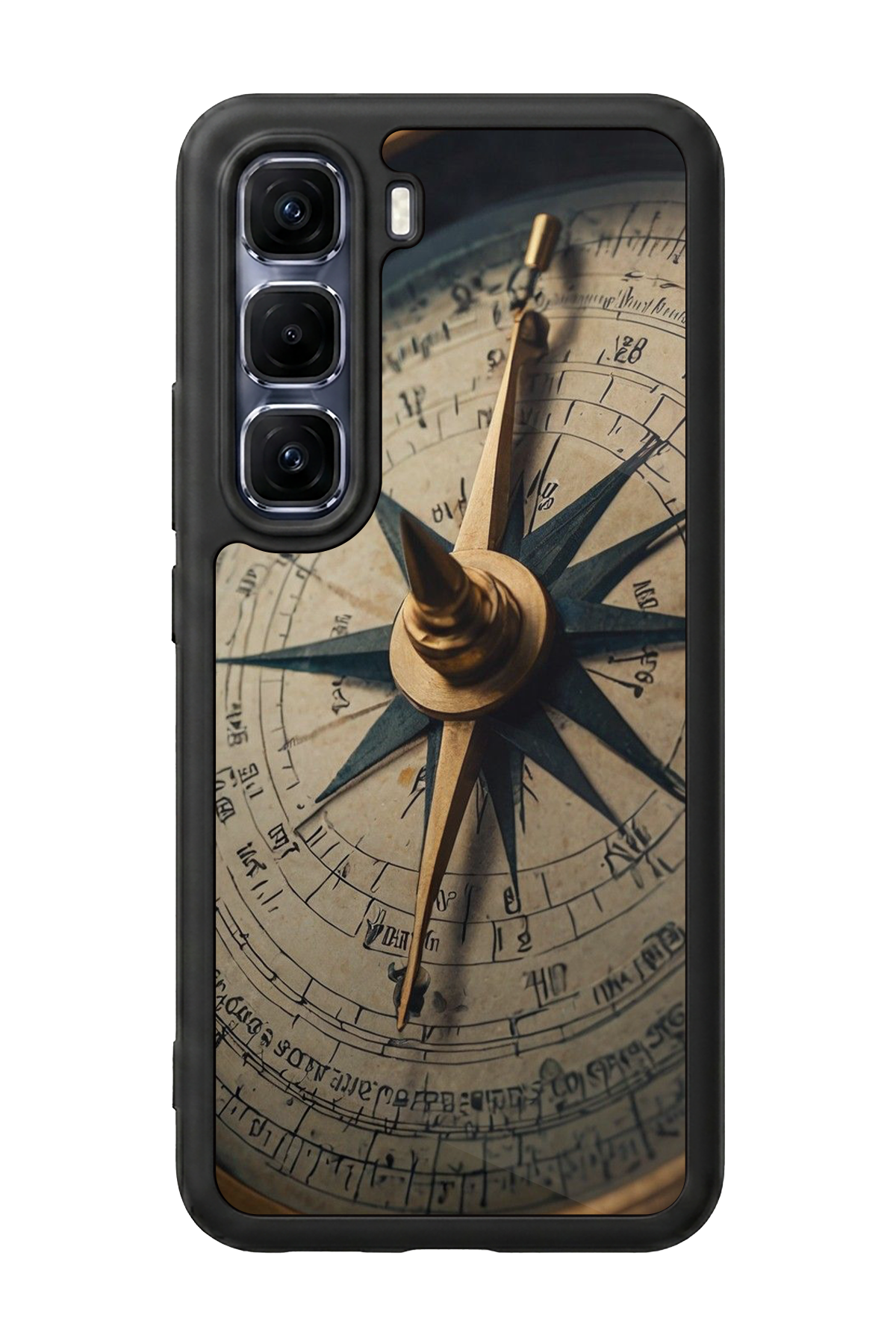 Infinix Hot 60 Pro Plus Uyumlu Pusula Tasarımlı Glossy Premium Kılıf