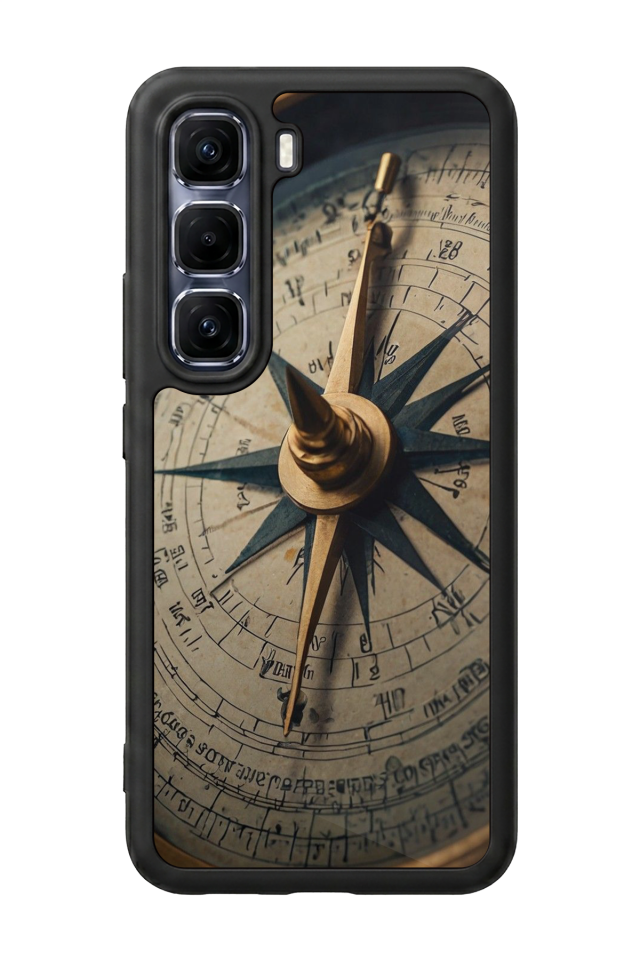 Infinix Hot 60 Pro Plus Uyumlu Pusula Tasarımlı Glossy Premium Kılıf