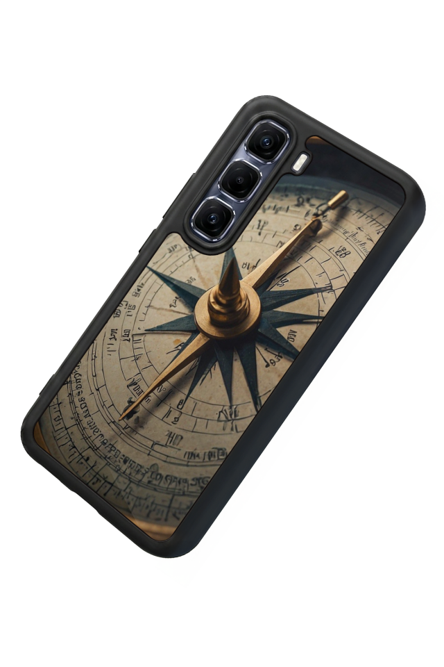 Infinix Hot 60 Pro Plus Uyumlu Pusula Tasarımlı Glossy Premium Kılıf