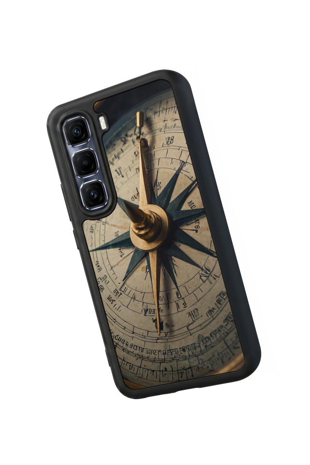 Infinix Hot 60 Pro Plus Uyumlu Pusula Tasarımlı Glossy Premium Kılıf