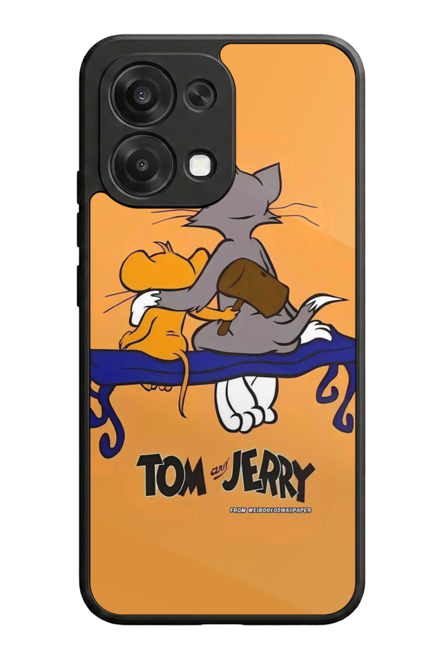 Oppo A6 Pro Uyumlu Tom And Jerry Tasarımlı Glossy Premium Kılıf
